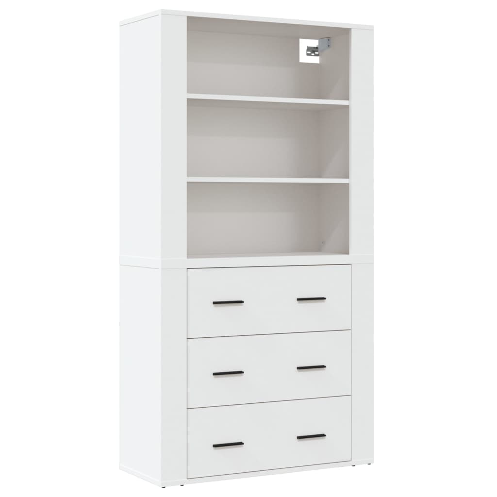 Tall cabinet, white, processed wood