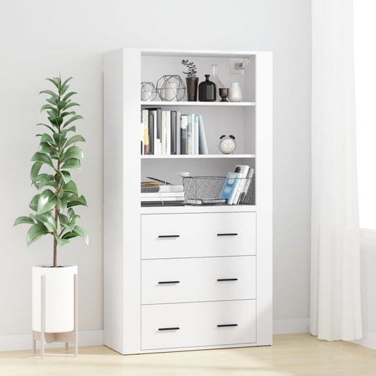 Tall cabinet, white, processed wood