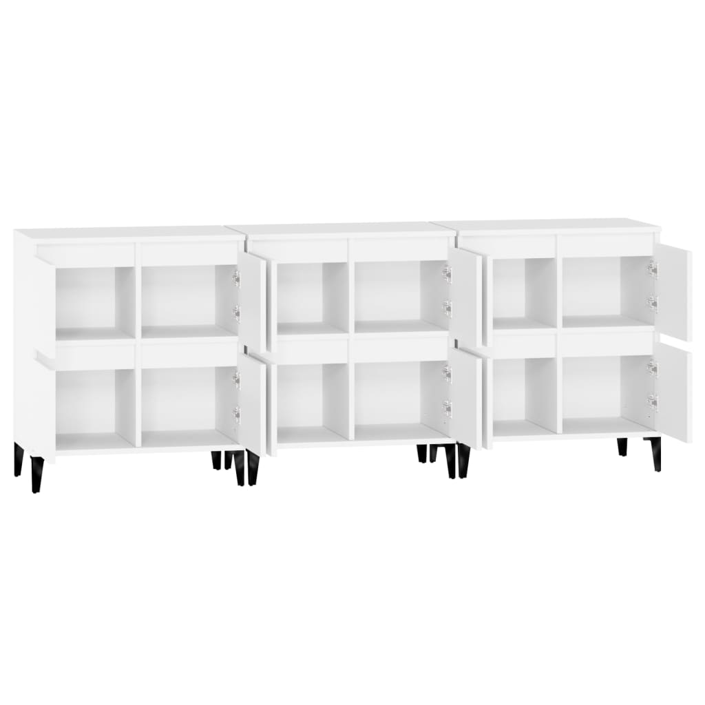 Cabinets, 3 pcs, white, 60x35x70 cm, processed wood