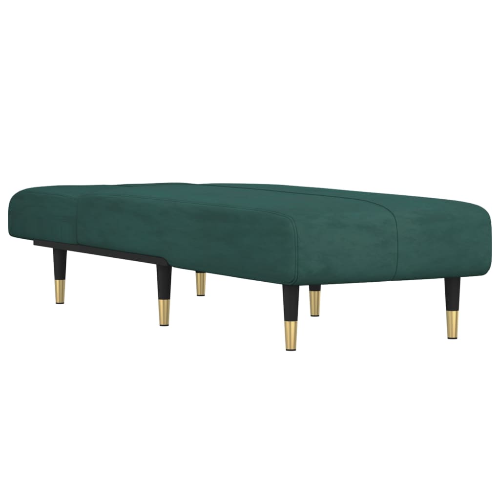 Chaise longue, dark green, velvet