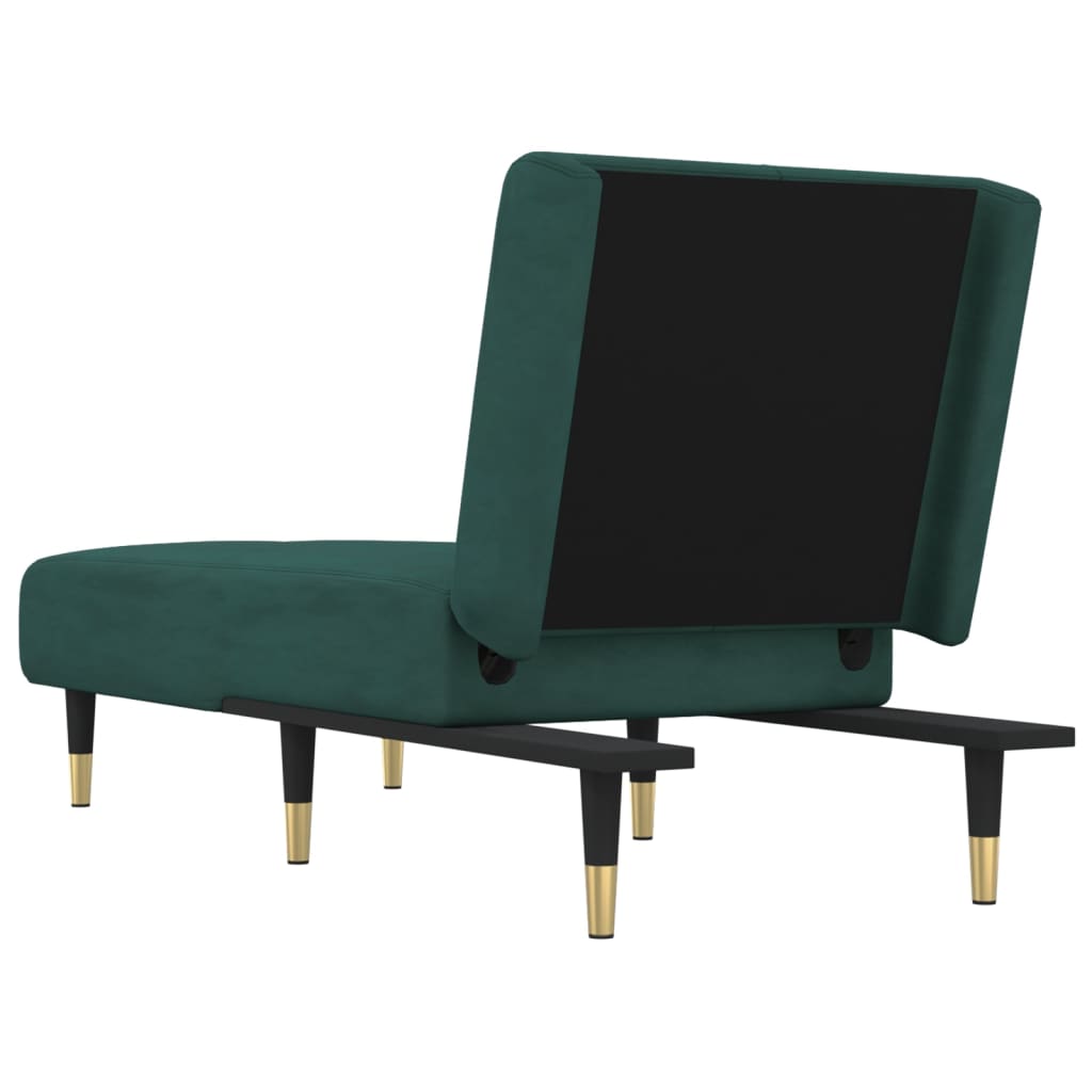 Chaise longue, dark green, velvet