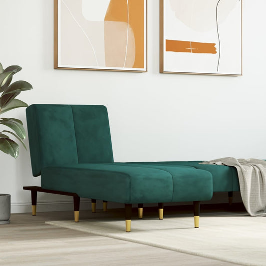 Chaise longue, dark green, velvet