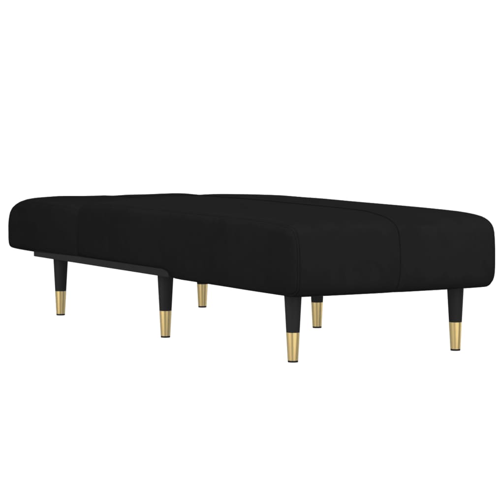 Chaise longue, black, velvet