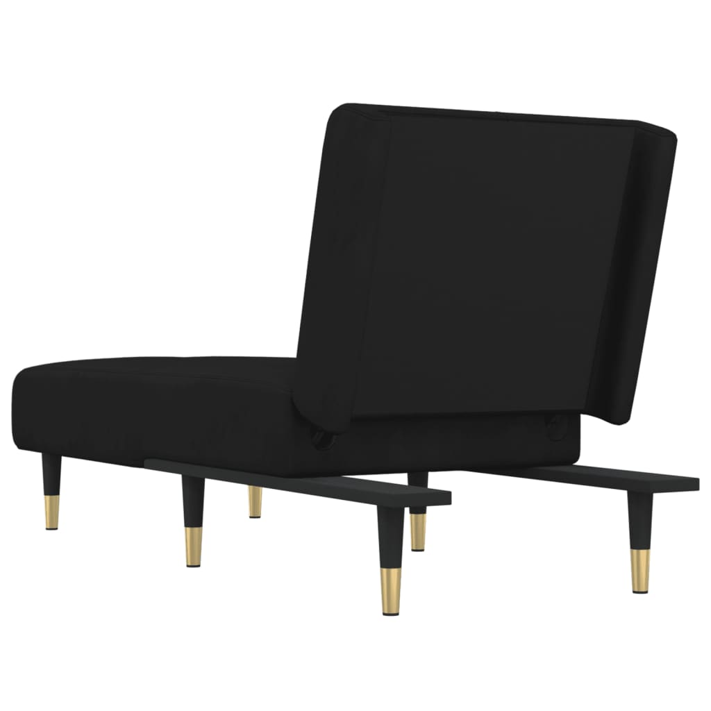 Chaise longue, black, velvet