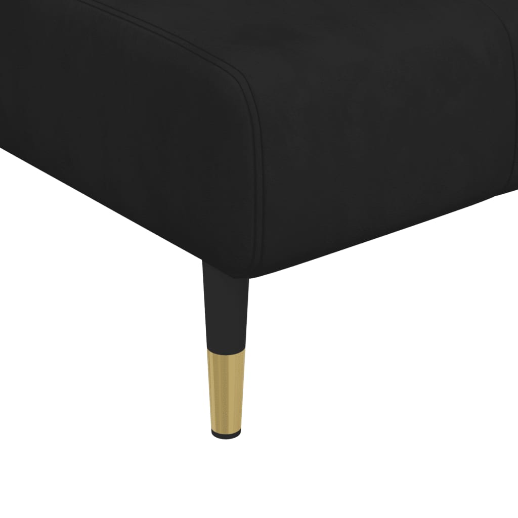 Chaise longue, black, velvet