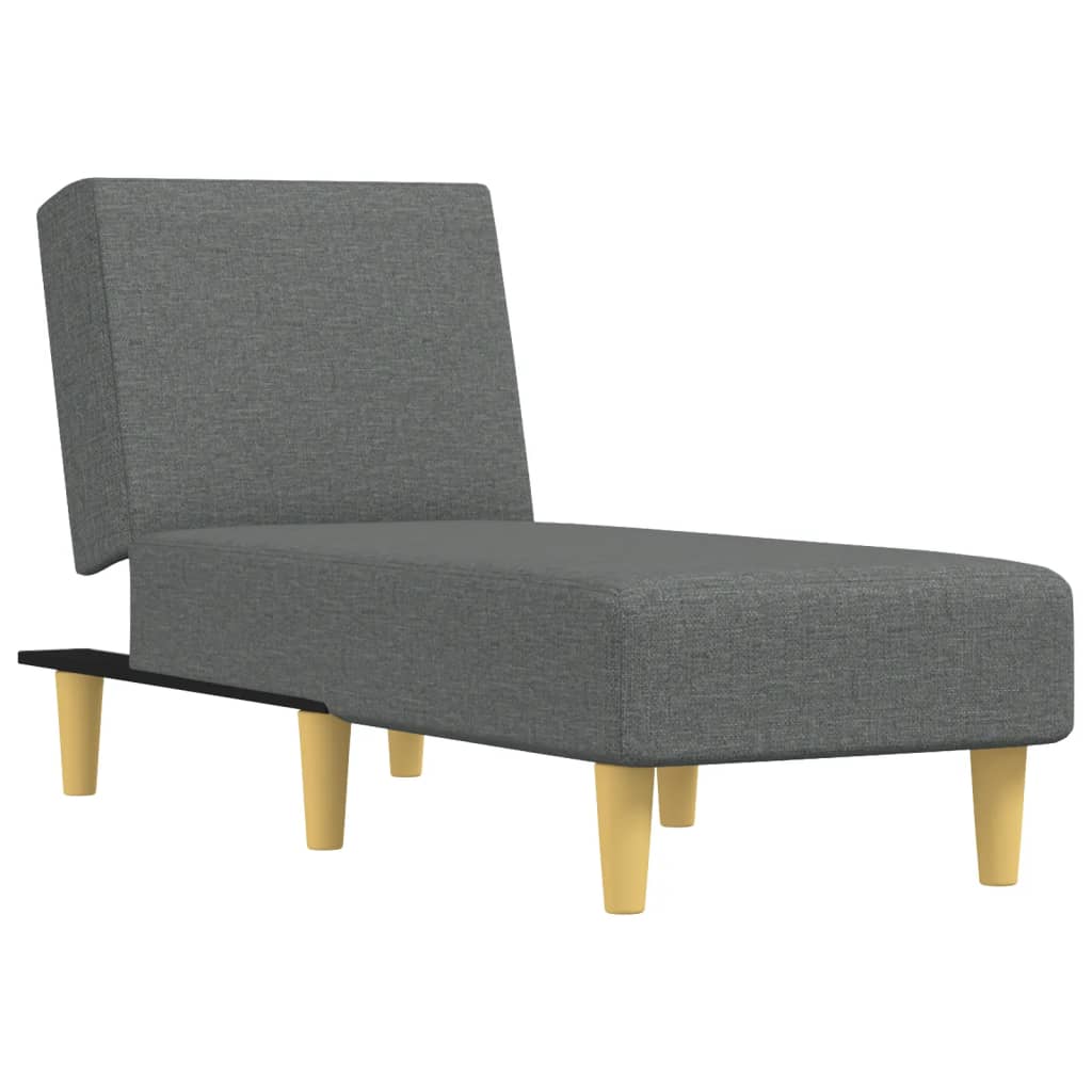 Chaise longue, dark grey, textile