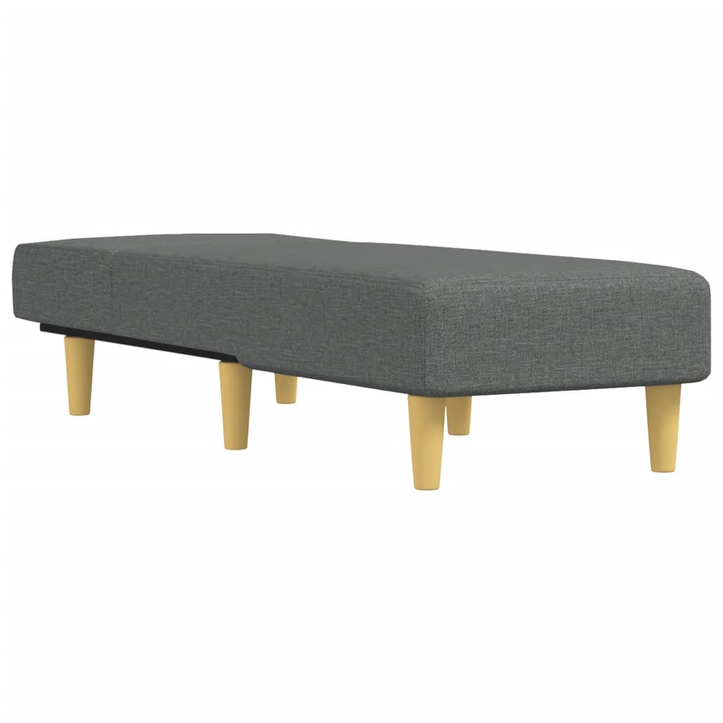 Chaise longue, dark grey, textile