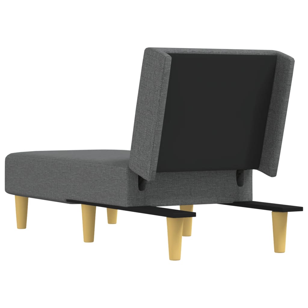 Chaise longue, dark grey, textile