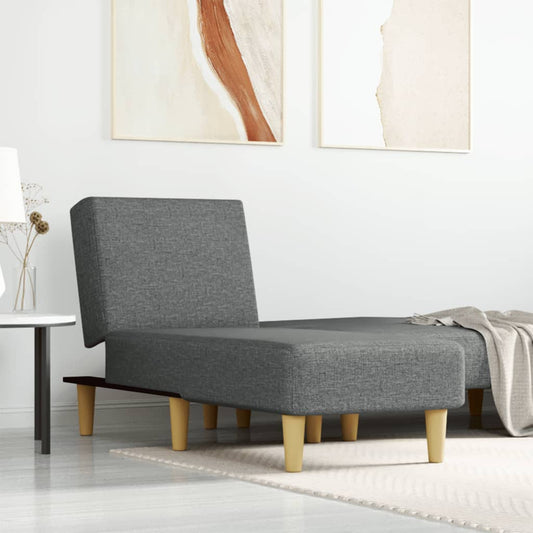 Chaise longue, dark grey, textile