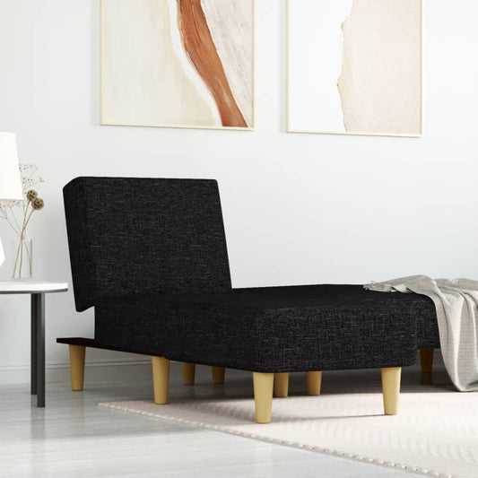 Chaise longue, black, textile