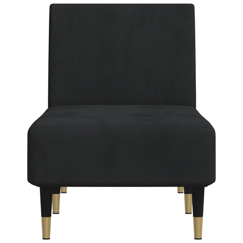 Chaise longue, black, velvet