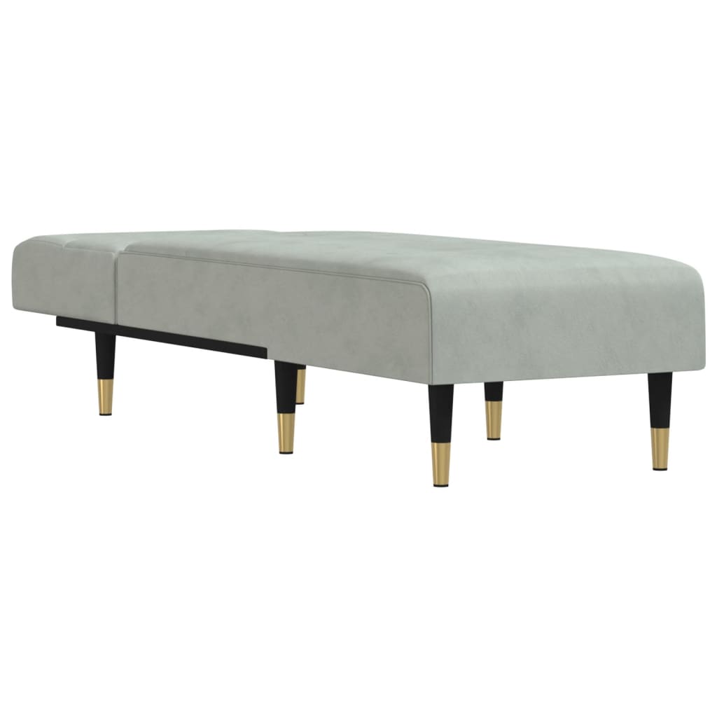 Chaise longue, light grey, velvet