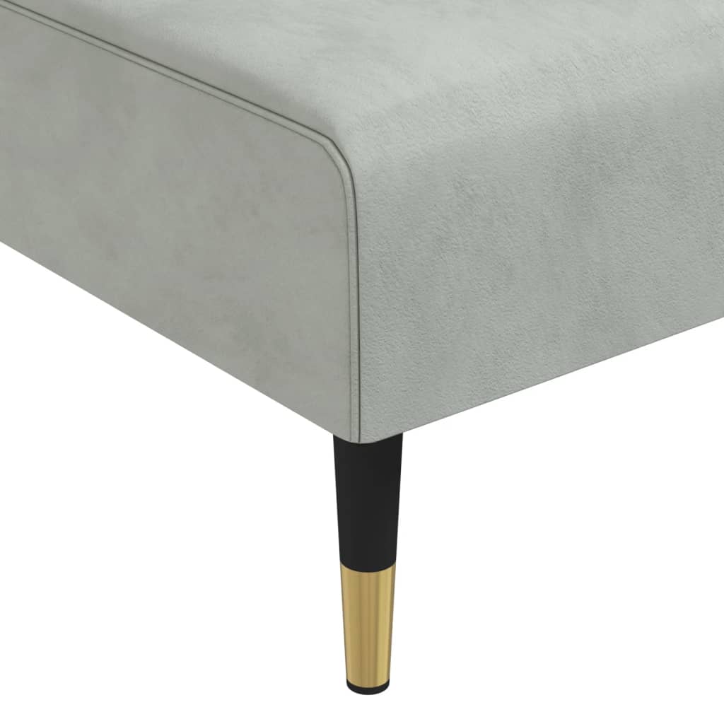 Chaise longue, light grey, velvet