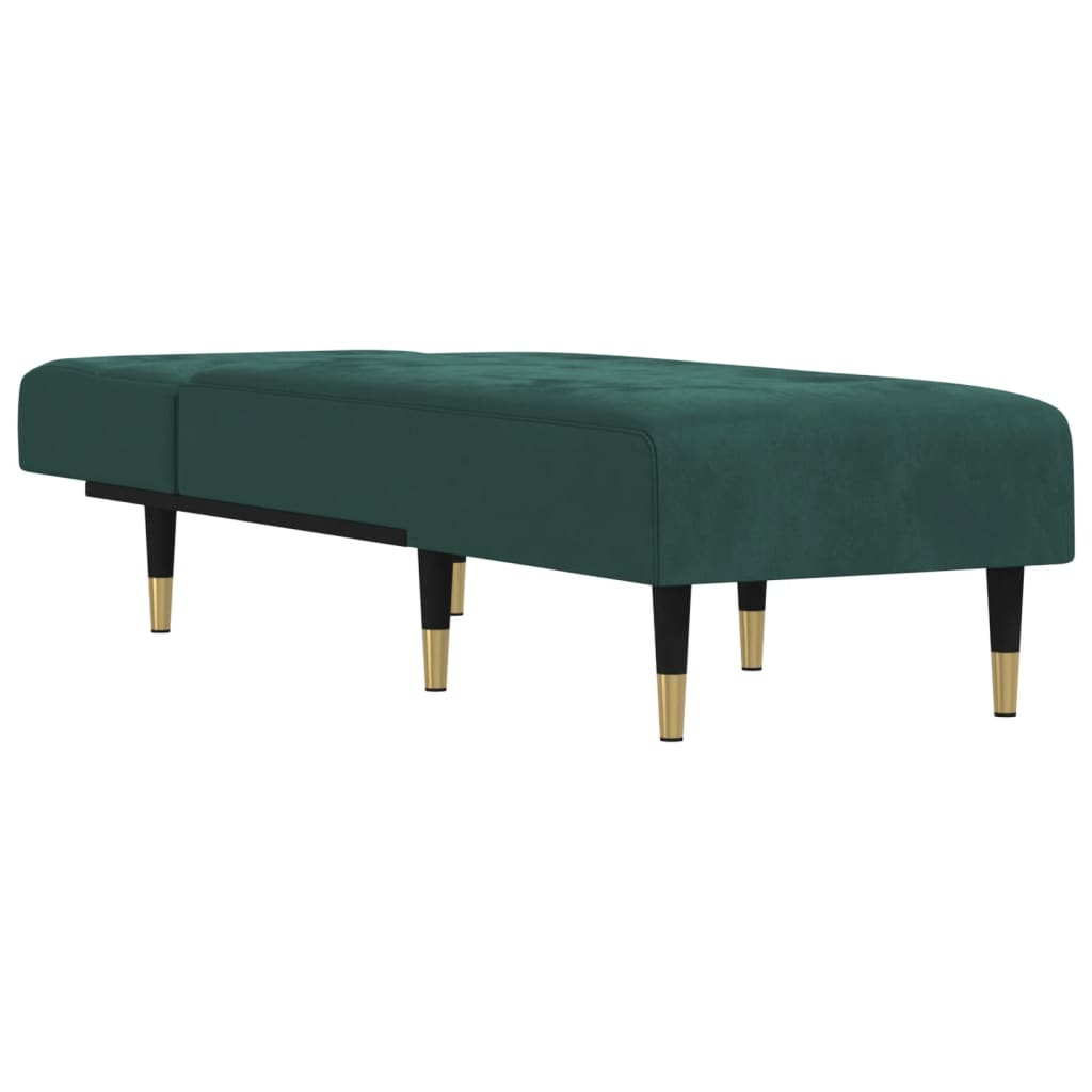 Chaise longue, dark green, velvet