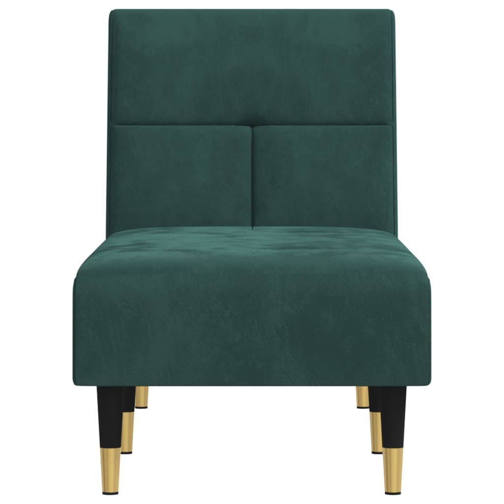 Chaise longue, dark green, velvet