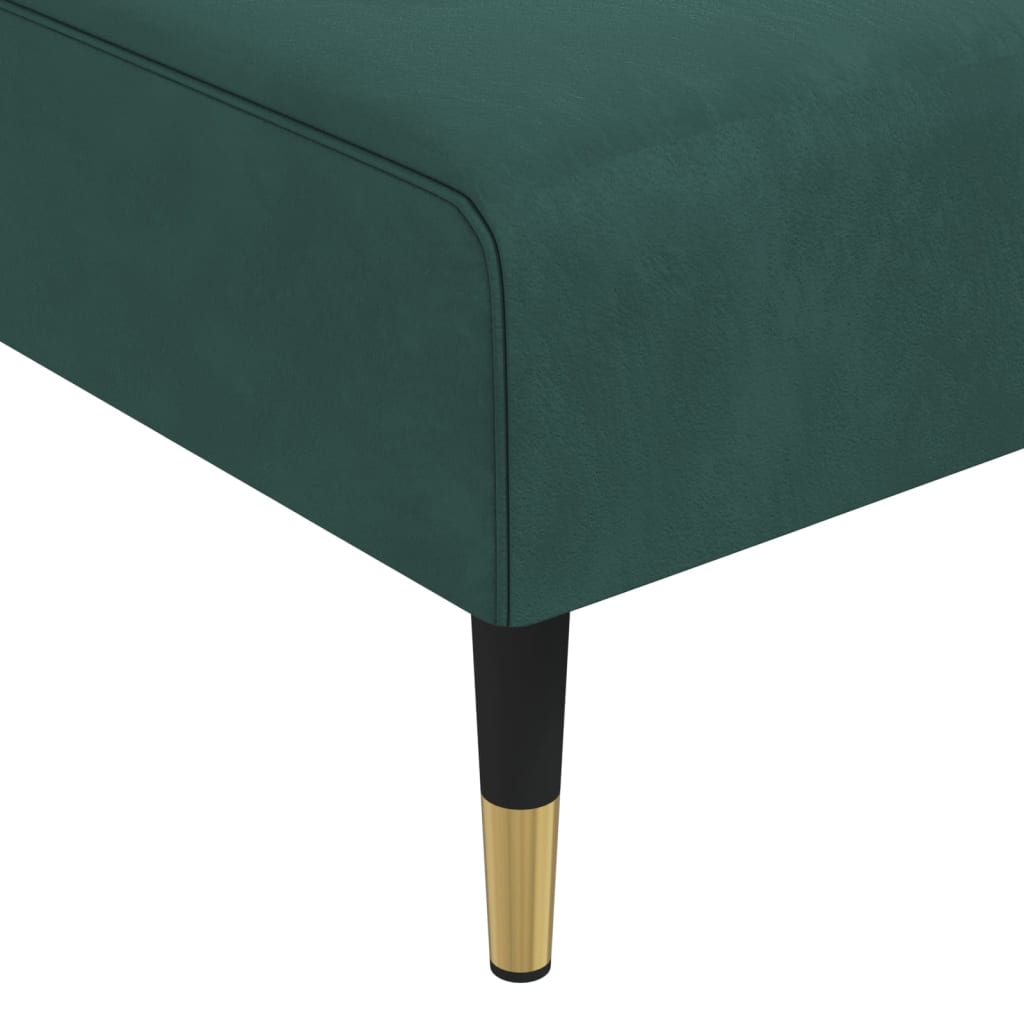 Chaise longue, dark green, velvet