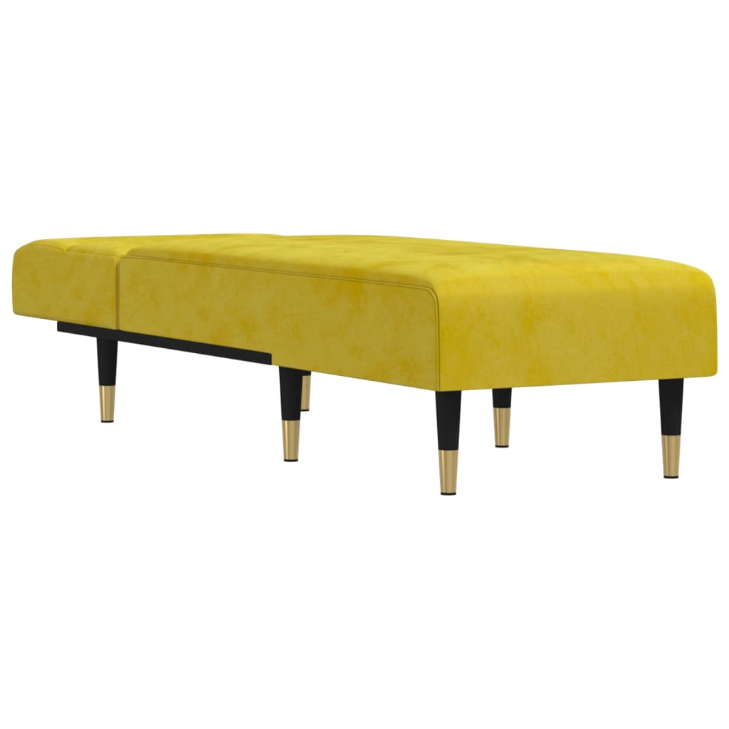 Chaise longue, yellow, velvet