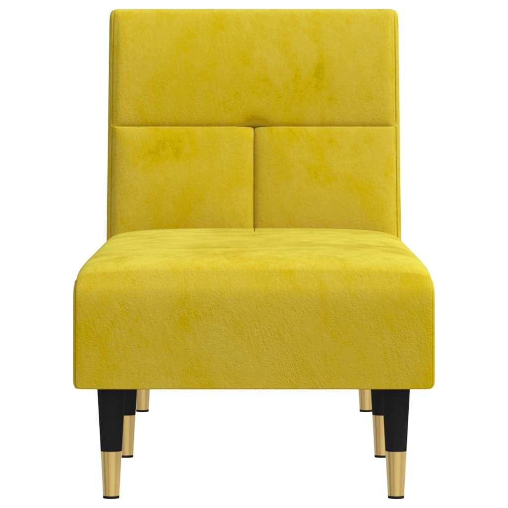 Chaise longue, yellow, velvet