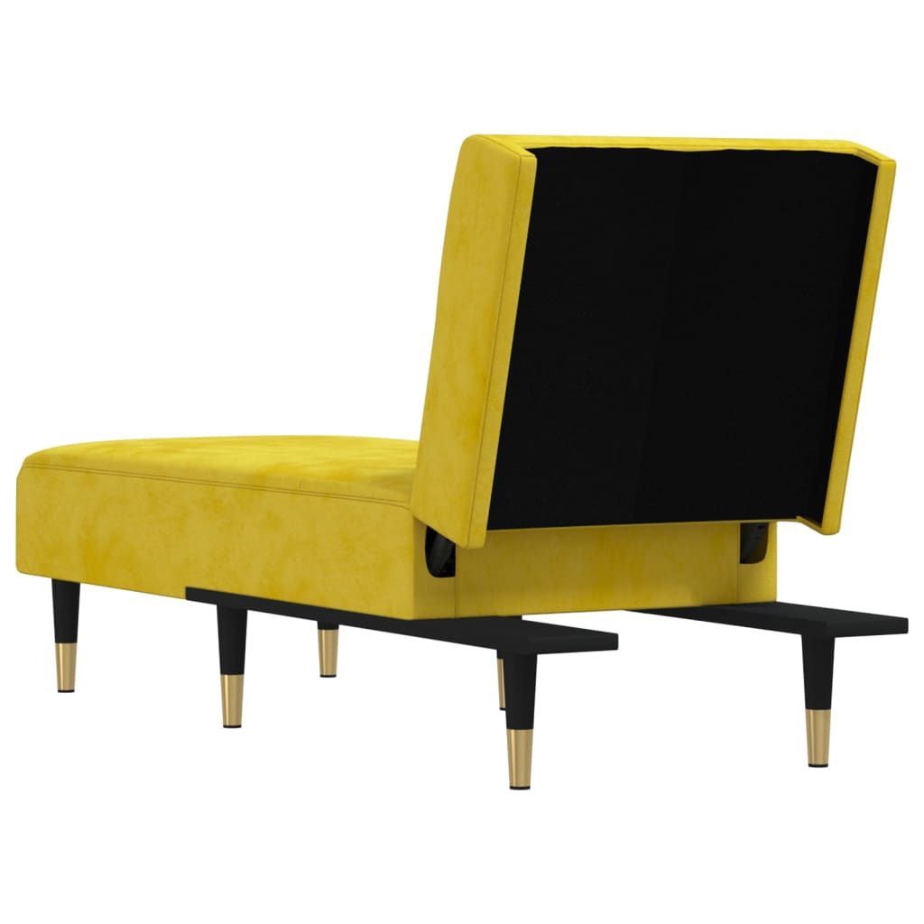 Chaise longue, yellow, velvet