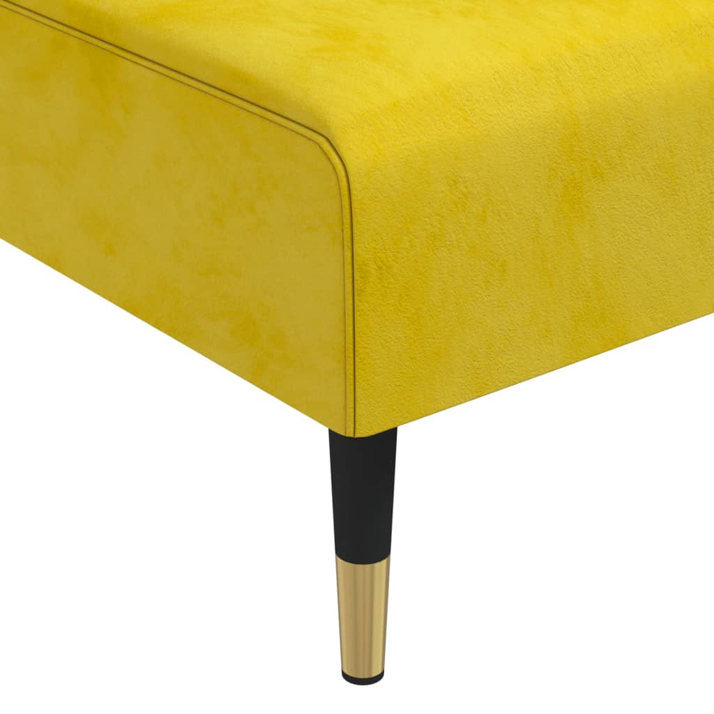 Chaise longue, yellow, velvet