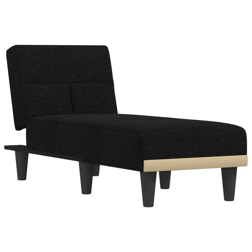 Chaise longue, black, textile