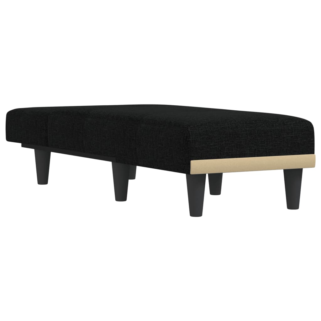 Chaise longue, black, textile