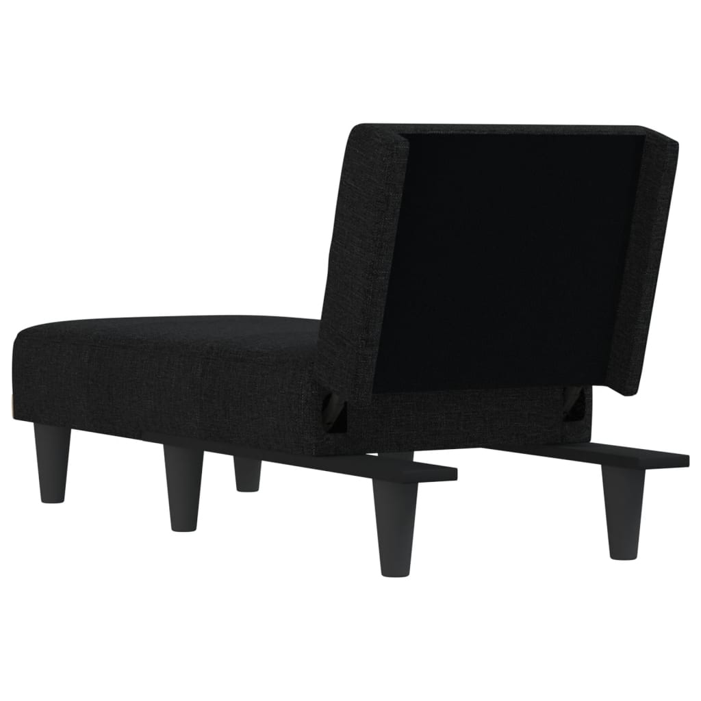 Chaise longue, black, textile