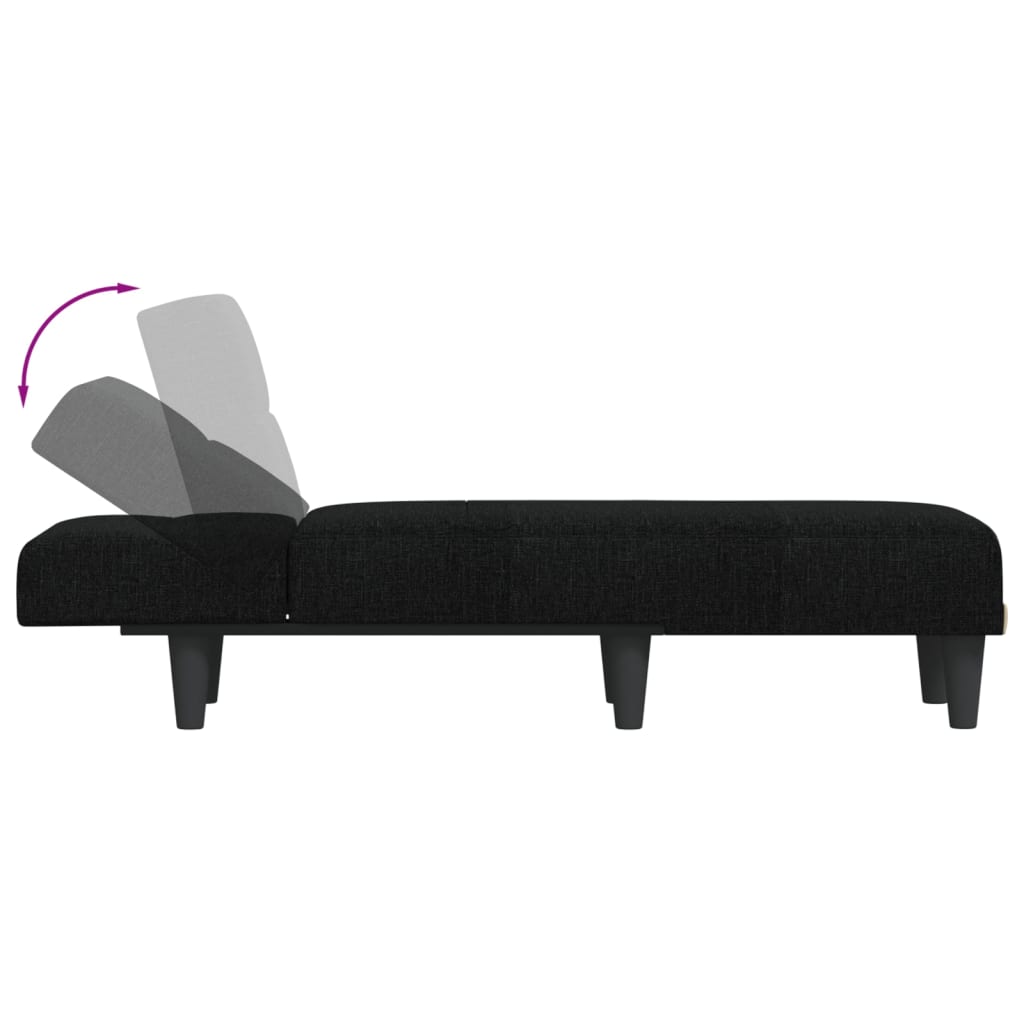 Chaise longue, black, textile