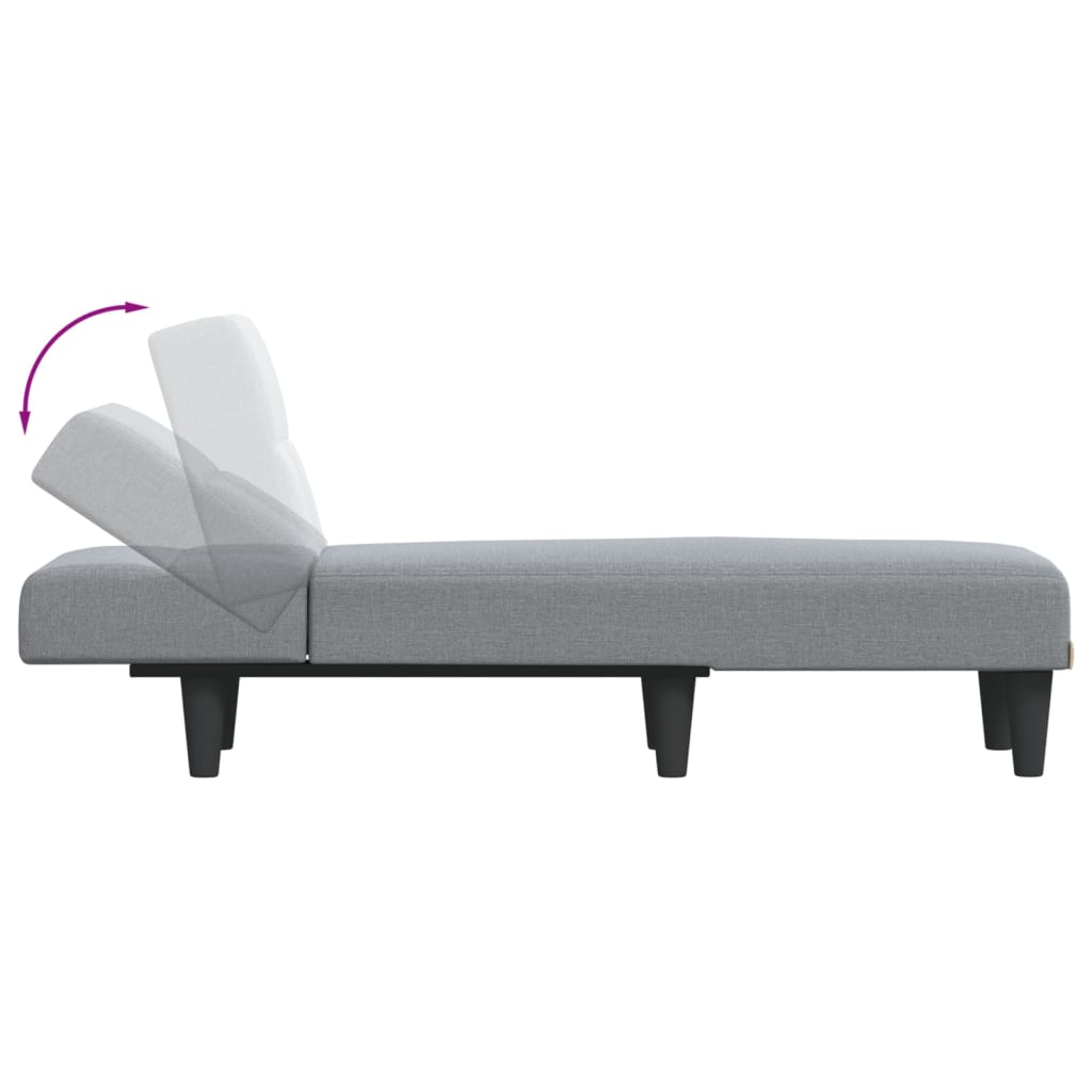 Chaise longue, light grey, textile