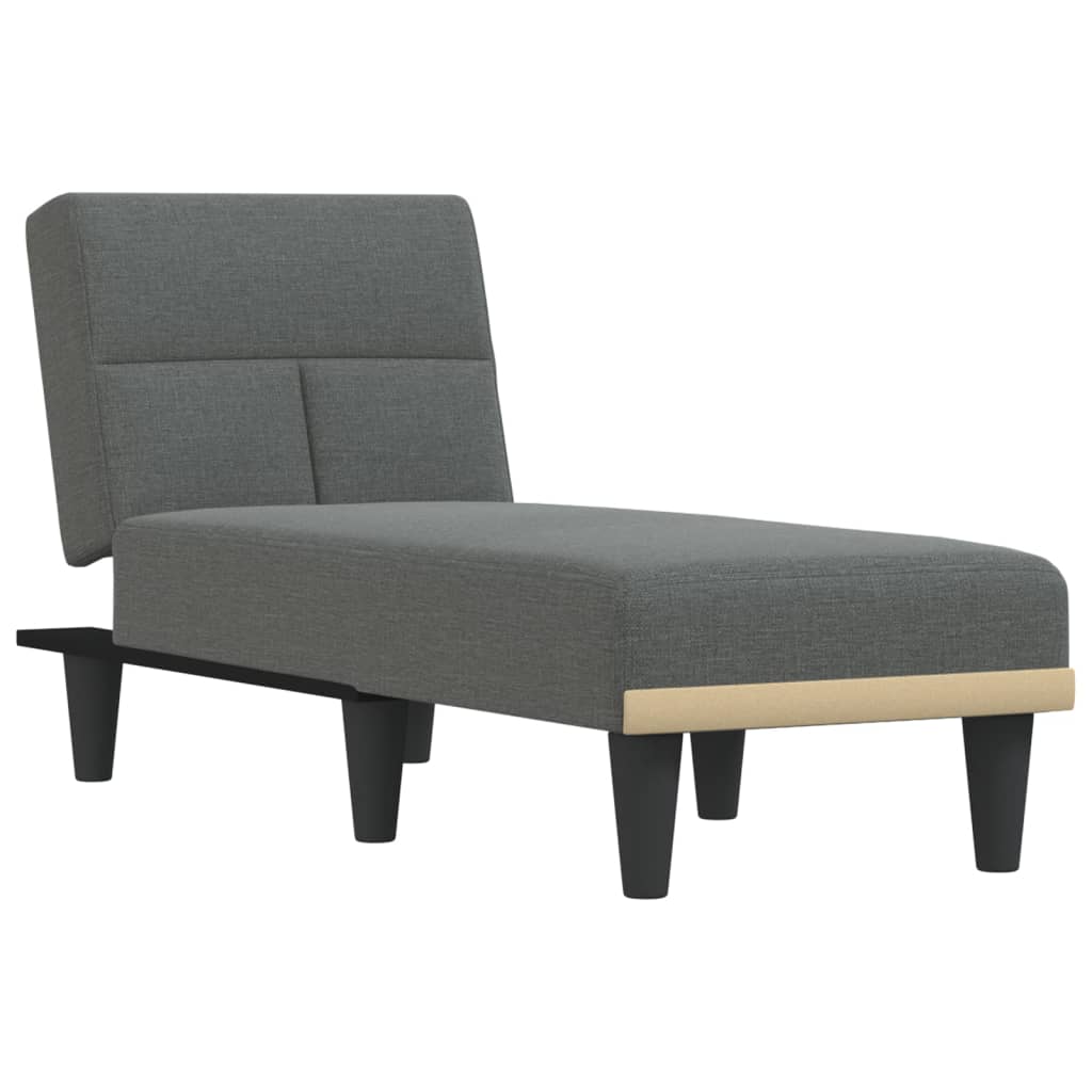 Chaise longue, dark grey, textile