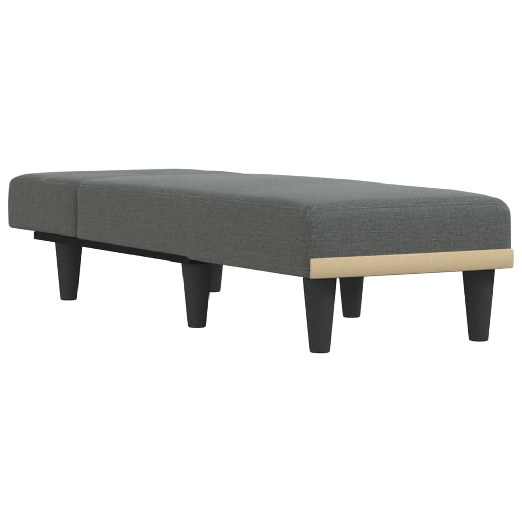 Chaise longue, dark grey, textile