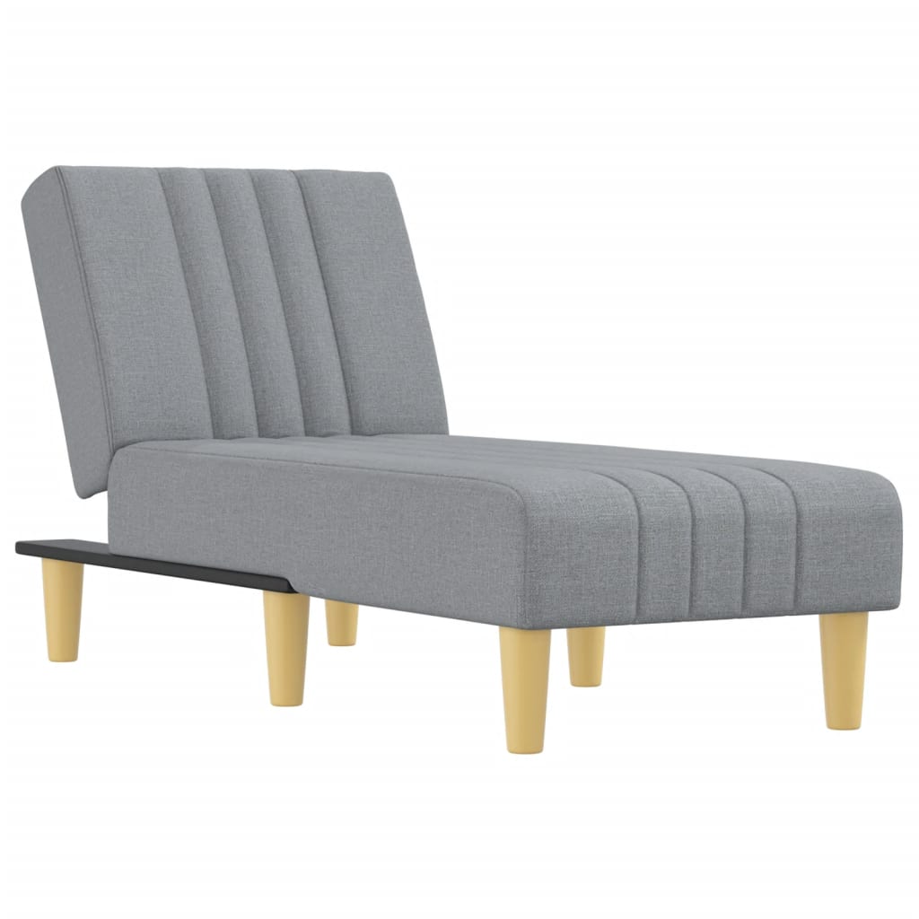 Chaise longue, light grey, textile