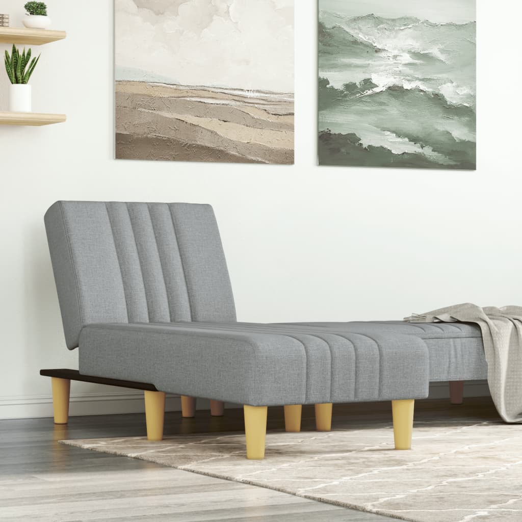 Chaise longue, light grey, textile