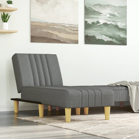 Chaise longue, dark grey, textile