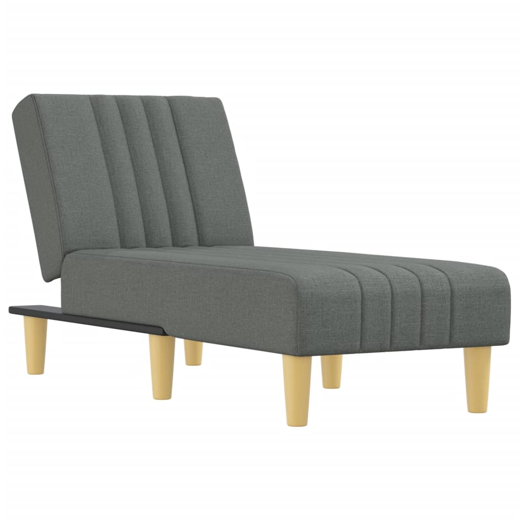 Chaise longue, dark grey, textile