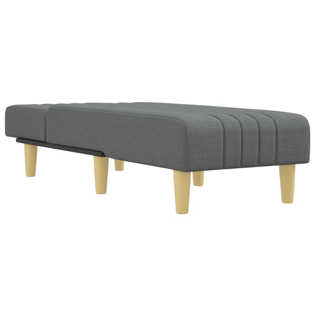 Chaise longue, dark grey, textile