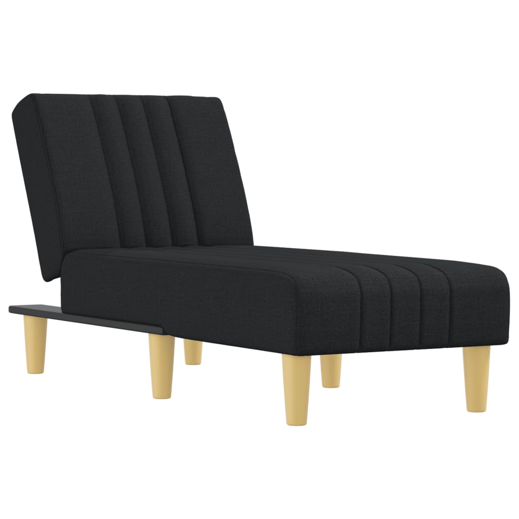 Chaise longue, black, textile