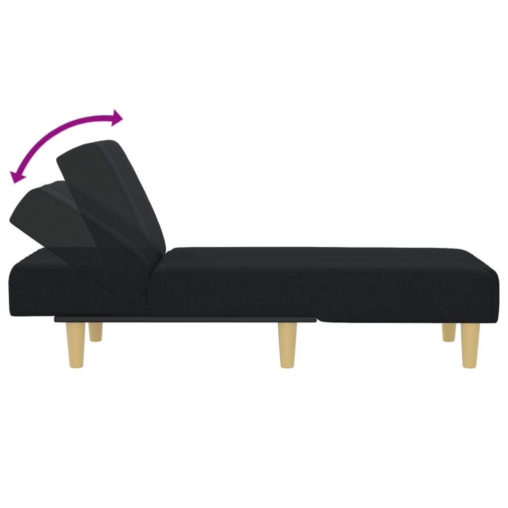 Chaise longue, black, textile