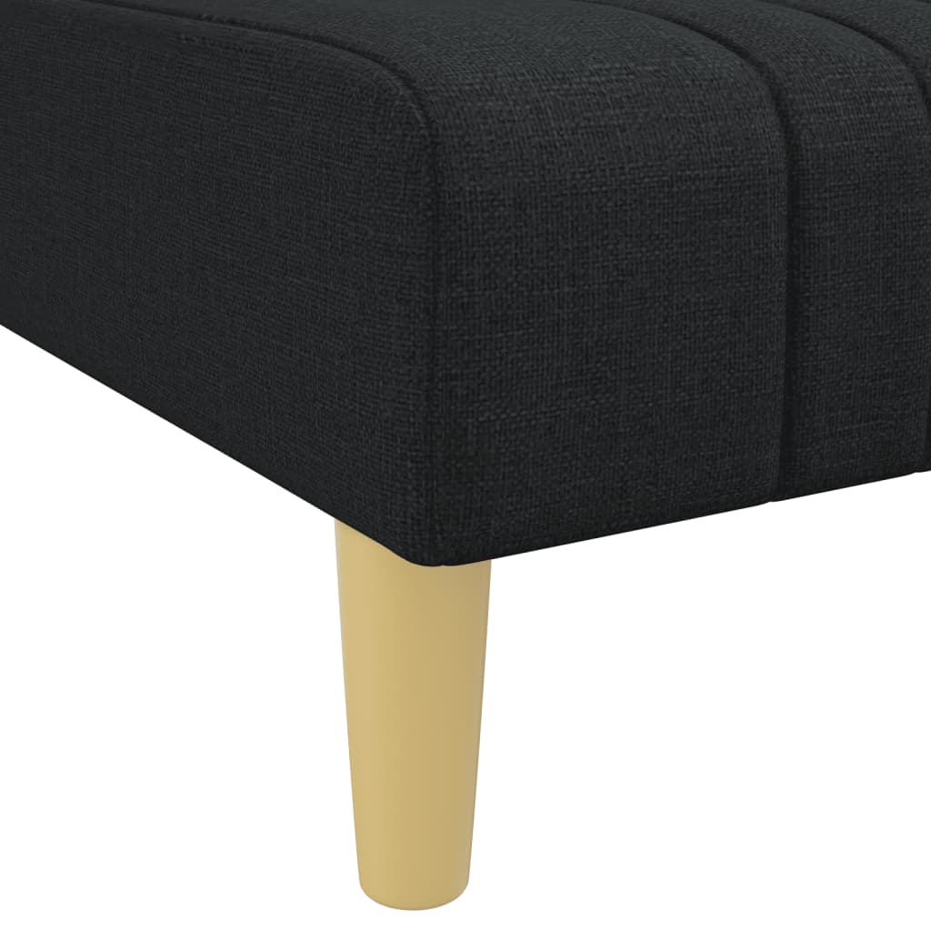 Chaise longue, black, textile