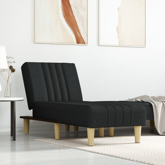 Chaise longue, black, textile