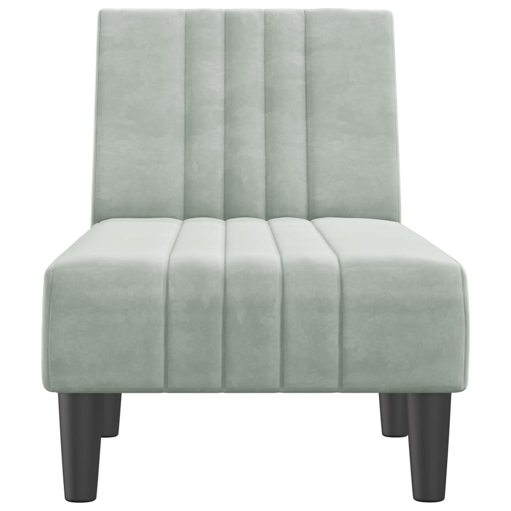 Chaise longue, light grey, velvet