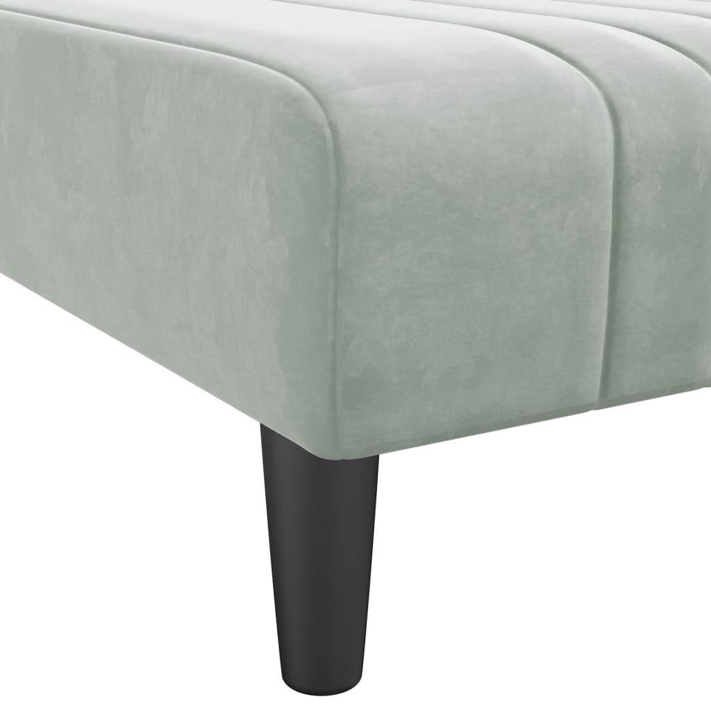 Chaise longue, light grey, velvet