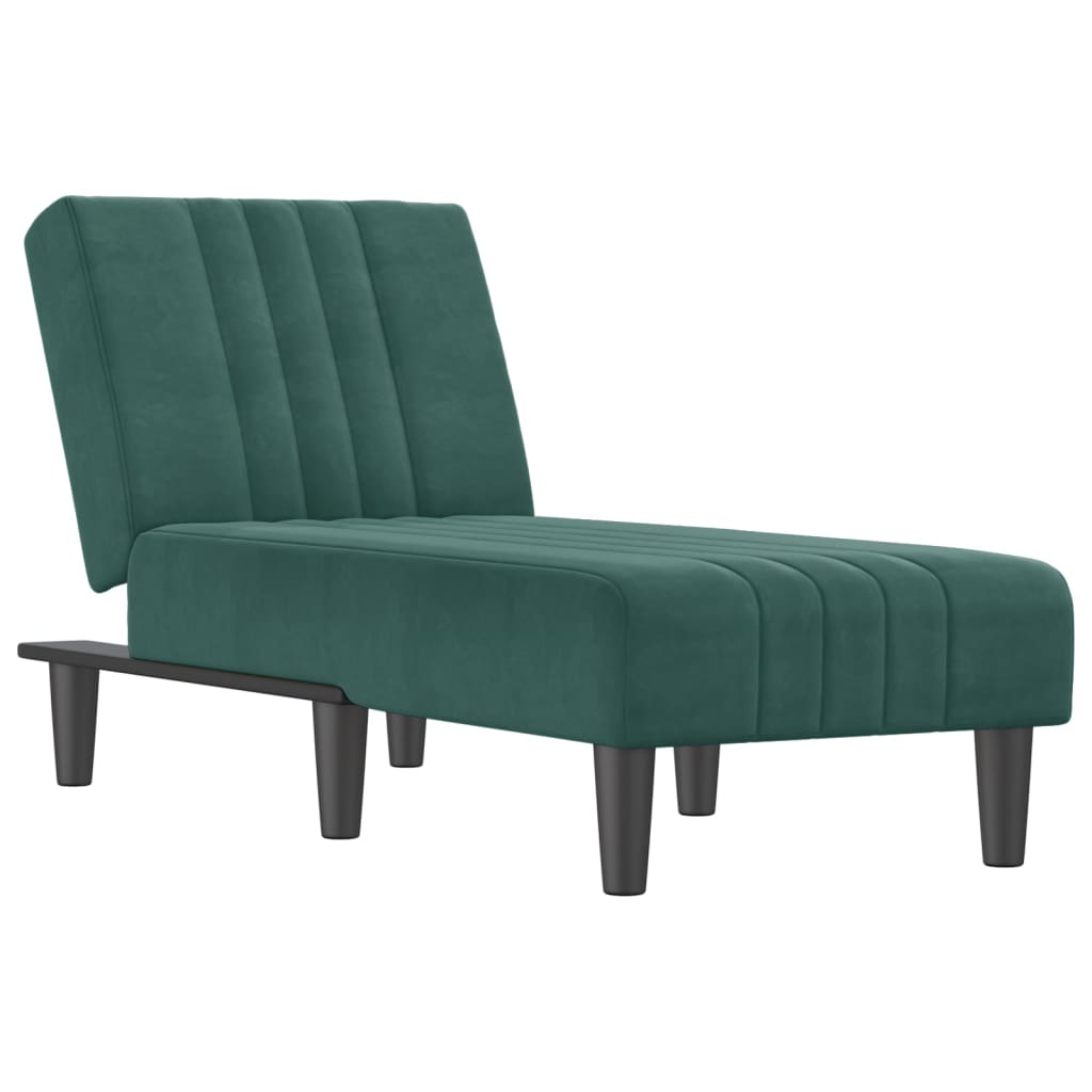 Chaise longue, dark green, velvet