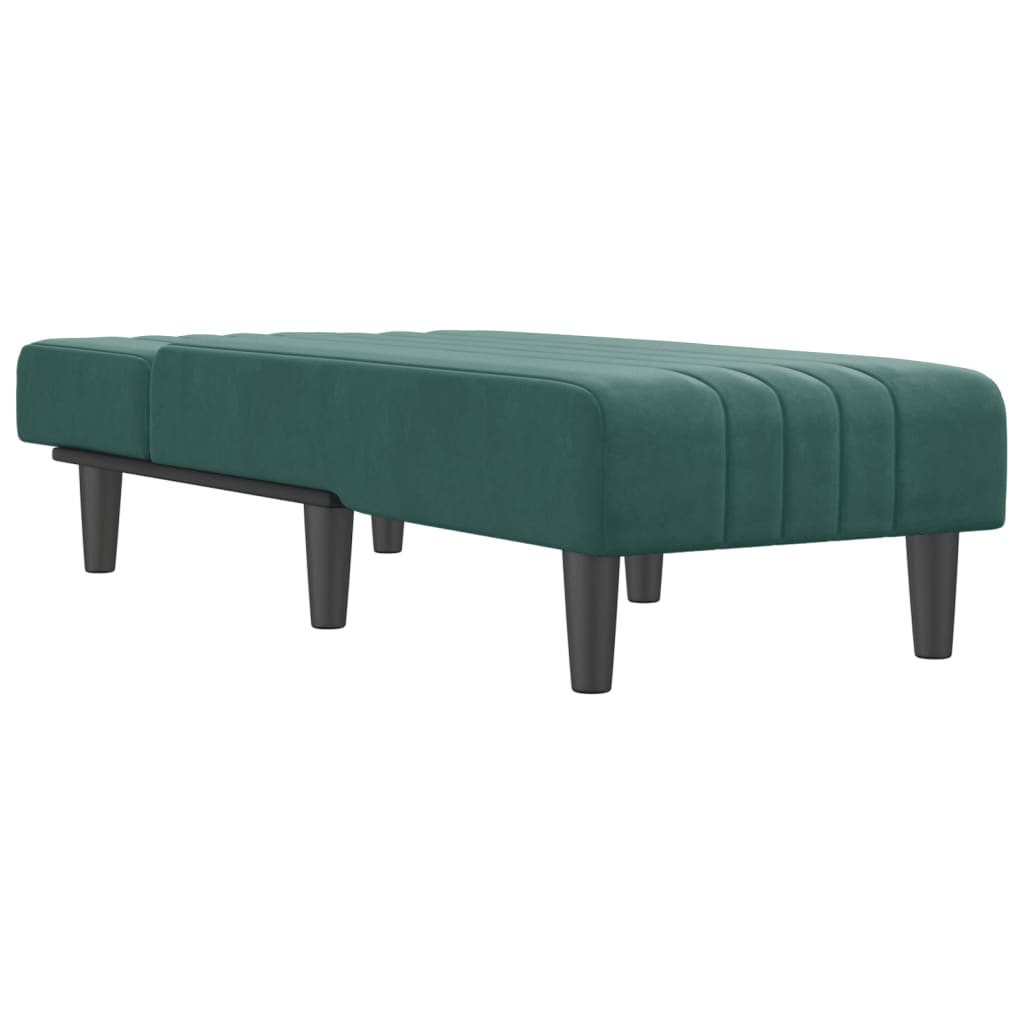 Chaise longue, dark green, velvet