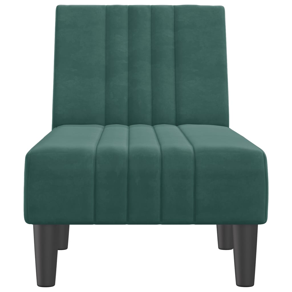 Chaise longue, dark green, velvet