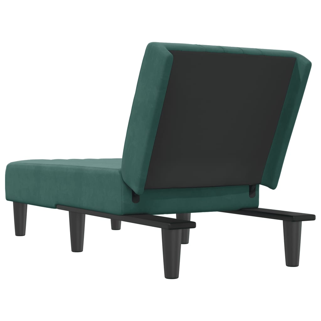 Chaise longue, dark green, velvet