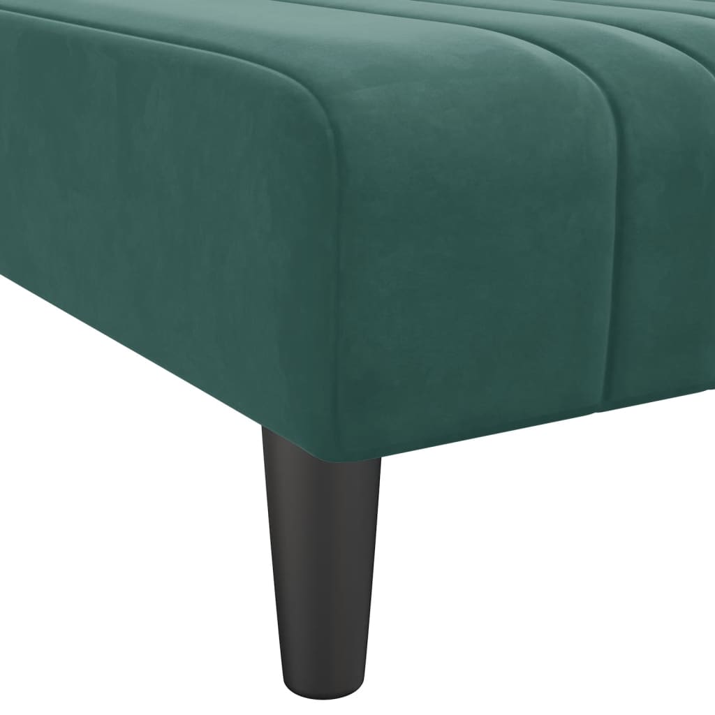 Chaise longue, dark green, velvet