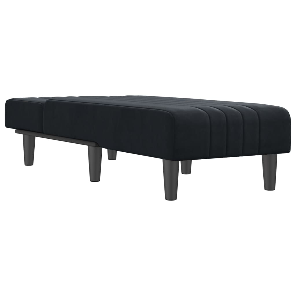 Chaise longue, black, velvet