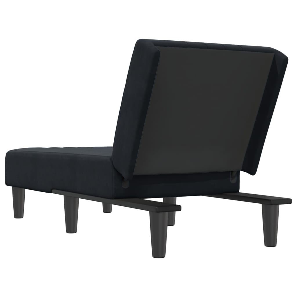 Chaise longue, black, velvet