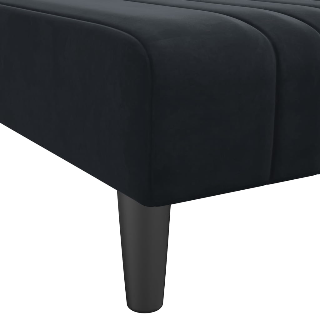 Chaise longue, black, velvet